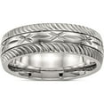 thumbnail image 1 of Stainless Steel Polished Diamond Cut 7mm Band (Size 12) Made In China sr500-12, 1 of 5