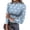 Blue, variant on Womens Christmas T Shirts 3/4 Sleeve Ladies Turtleneck Tops with Christmas Wreath and Bell Print Slim Fit Trendy Clothes Navy M