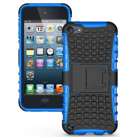 27 Ipod Color Matched - NAKEDCELLPHONE BLUE GRENADE RUGGED TPU SKIN HARD CASE COVER STAND FOR APPLE iPOD TOUCH 5 5th GENERATION (16GB 32GB 64GB)