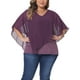 thumbnail image 1 of Blusa de Chiffon de Capa Doble con Cuello en V para Mujeres Talla Grande Agnes Orinda 4X Púrpura, 1 of 6