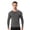 Grey, variant on Men's Compression Shirt Long Sleeve, Athletic Workout T-Shirt & Active Sport Top, Muscle Support Baselayer for Running, Gym, Fitness Training & Cold Weather Black L
