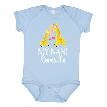 

Inktastic My Nani Loves Me Giraffe Gift Baby Boy or Baby Girl Bodysuit