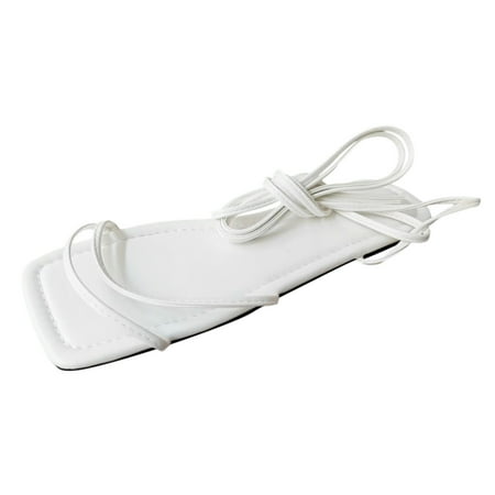 

PEASKJP Platform Sandals Women Wide Sandals for Women Dressy Summer Thong Sandals for Women T Strap Adjustable Ankle Buckle Womens Sandals with Arch Support (White 7.5)