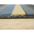 thumbnail image 5 of EORC Blue/Brown Handmade Wool Transitional Striped Rug, 5'6 x 8'-Color:Blue/Brown,Material:Wool, 5 of 9