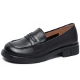thumbnail image 4 of 2022 nuevos zapatos de mujer de cuero genuino de primavera, mocasines casuales sin cordones, zapatos de plataforma con punta redonda, zapatos planos individuales para mujer, 4 of 4