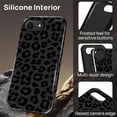 thumbnail image 3 of Magnetic Case for iPhone 16e, Compatible with Magsafe PC Hard Shell & Silicone Inner Bumper Anti-Scratch Full-Body Cover Shockproof Slim Design Black Leopard Print Pattern, 3 of 7