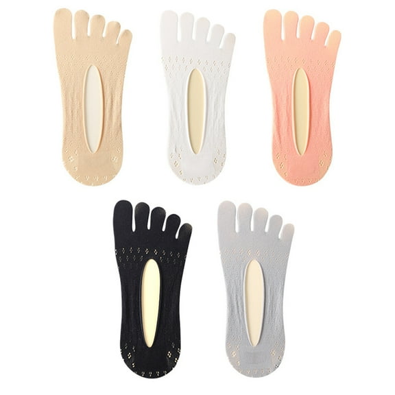 TINKSKY 1 Set Invisible Casual Socks Women Assorted Color Swan Velvet Breathable Five Finger Separation