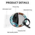 thumbnail image 4 of Alpaca 2Pcs PU Leather Round Luggage Tags with Privacy Cover and Name ID Tag for Suitcase, Handbags, Backpacks, School Bags, 4 of 6