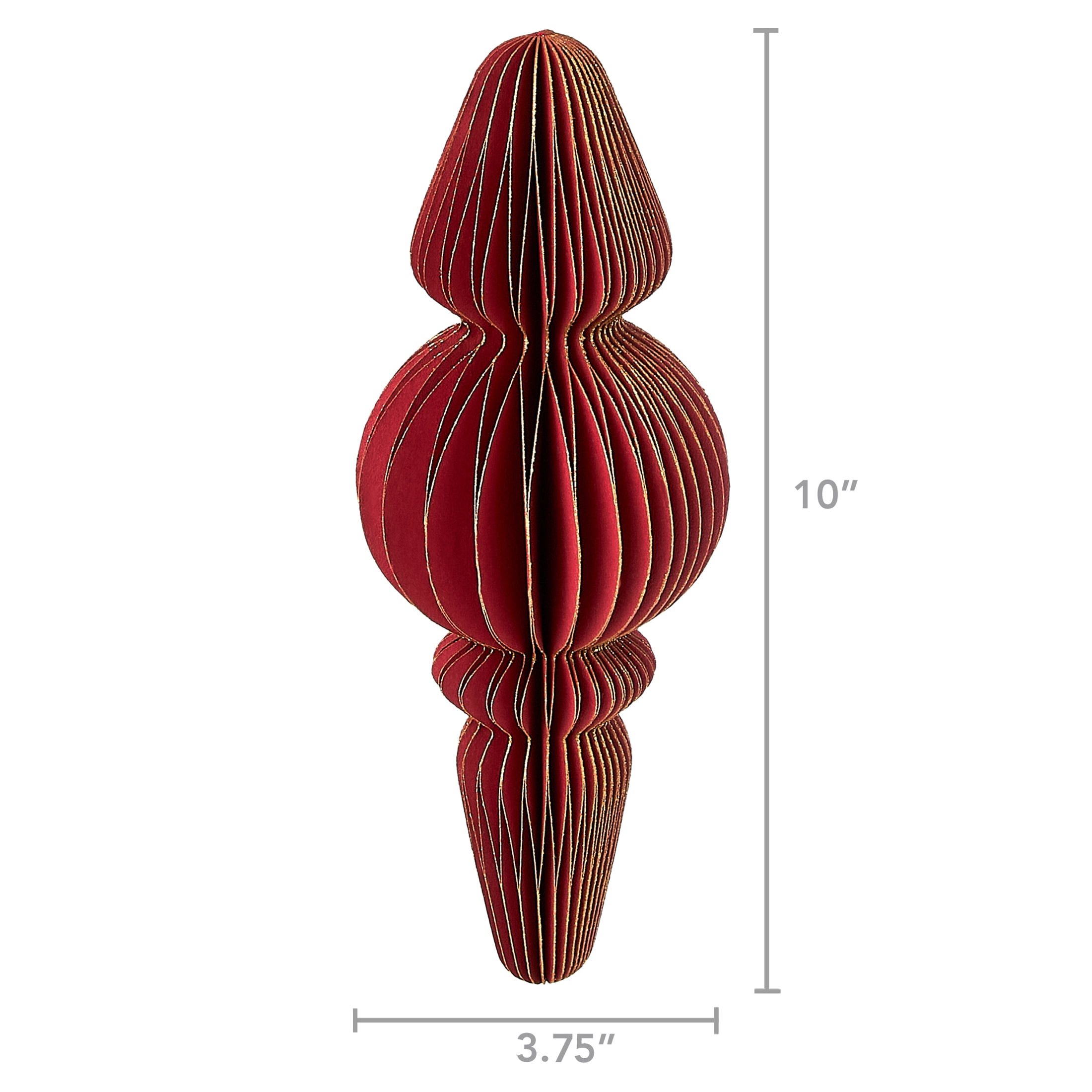 3 Count Red Paper Finial Christmas Ornaments, by Holiday Time
