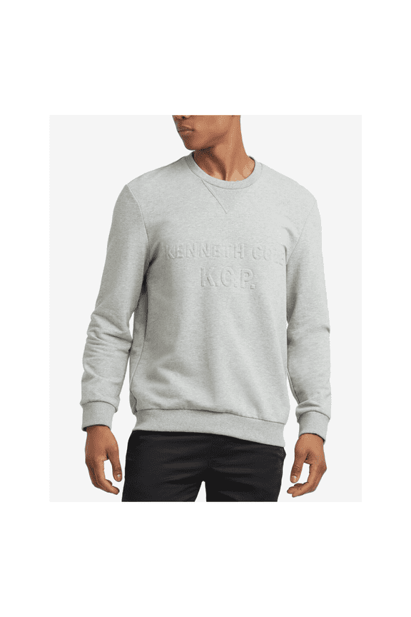 .Embossed-Logo Sweatshirt, Heather Gray, Size S, MSRP $79