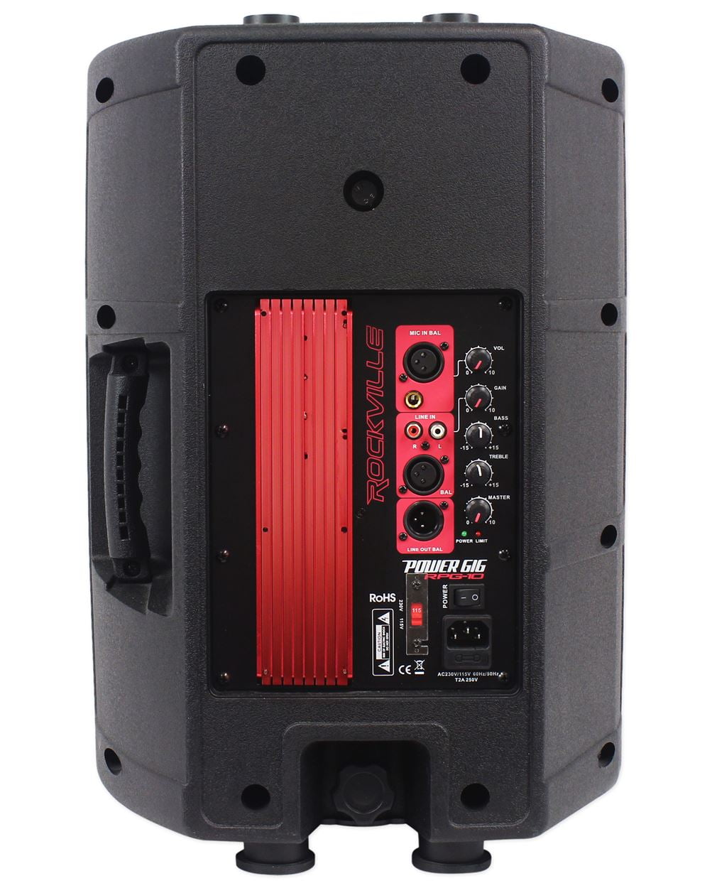 RockvilleRPG10 10" 600W Powered DJ PA Speaker System
