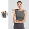 thumbnail image 3 of Lixiuxyad Women's Solid Color Sports Bra Yoga Bra Vest Suspender,Bras for Women Gray XL, 3 of 7