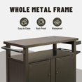 thumbnail image 4 of Domi Grill Carts Outdoor with Storage and Wheels, Whole Metal Portable Table and Storage Cabinet for BBQ,Deck,Patio,Backyard (Brown, L45xW20.31xH35.51 Inch), 4 of 7