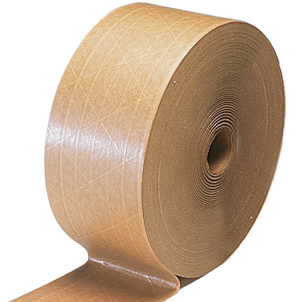 AMZ Reinforced Water Activated Tape 2.75" x 375'. 8 Rolls of Gummed