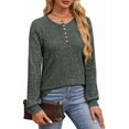 thumbnail image 2 of XIEERDUO Womens Sweaters Lightweight Henley Neck Button Up Long Sleeve Shirt Tops, 2 of 5