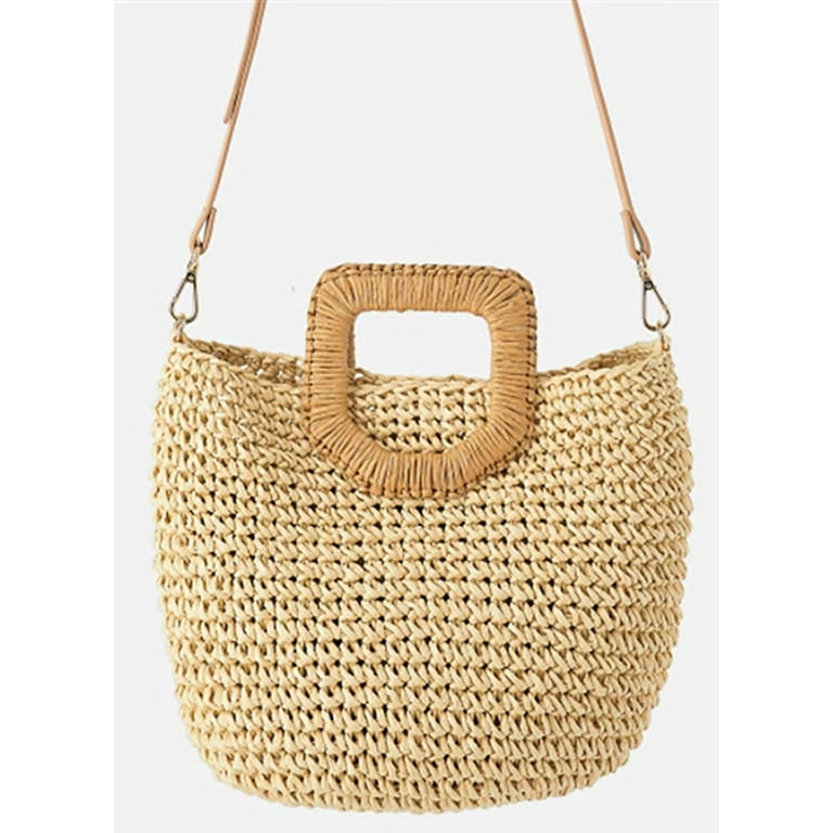 YOUI-GIFTS Women's Summer Straw Tote Bag Straw Beach Handbag Handwoven Shoulder Bag with Handles YOUI-GIFTS Women's Summer Straw Tote Bag Straw Beach Handbag Handwoven Shoulder Bag with Handles