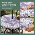 thumbnail image 5 of Round Outdoor Tablecloth with Umbrella Hole and Zipper, Purple Coastal Tablecloth with Elastic Waterproof, Conch Nautical Summer Starfish Shell Coral Patio Table Covers for 55" - 60" Pool Tables, 5 of 9