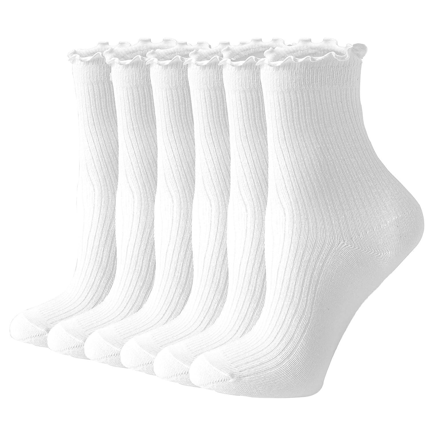 Holzlrgus Womens Ruffle Socks Cute Frilly Ankle Socks Quarter Crew