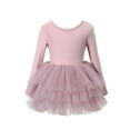 thumbnail image 2 of Afdoent Girls Fashion Dresses Long Sleeve Ballet Tutu For Practice And Performance Elegant Leotard Outfit With Skirt For Ballet Class Recital Party 6-7 Years, 2 of 9