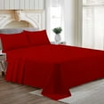 thumbnail image 2 of CCNY 600 TC Egyptian Cotton Bed Sheets, Luxurious Soft for Hotel Quality 4Pc Sheet Set - 1 Fitted Sheet, 1 Flat Sheet & 2 Pillowcases 15 Inch Deep Pocket (Full XL-Blood Red Solid), 2 of 8