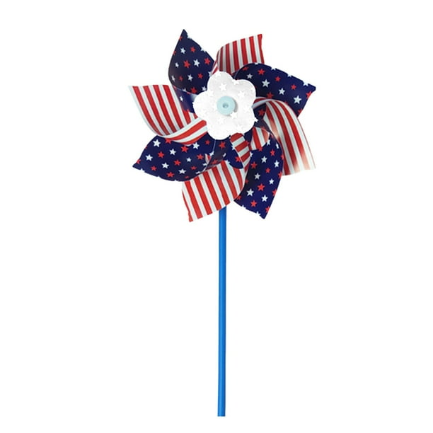 Decoración de molino de viento para el Día de la Independencia, jardinería de flores, decoración de molino de viento para jardín, bandera tricolor, juguetes de molino de viento, molino de viento de o