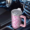 thumbnail image 6 of Pink Ribbon Breast Cancer Pattern Tumbler with Handle and Lid,40oz Double Wall Vacuum Insulated Tumbler,Cups Gift for Women and Men, 6 of 7