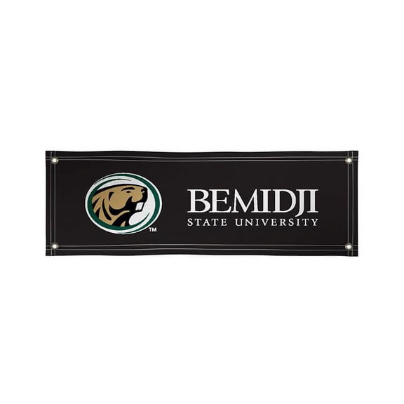 Bemidji State Beavers 2' x 6' College Sports Printed Outdoor Banner - NCAA Licensed - Durable Vinyl - School Banner (Black)