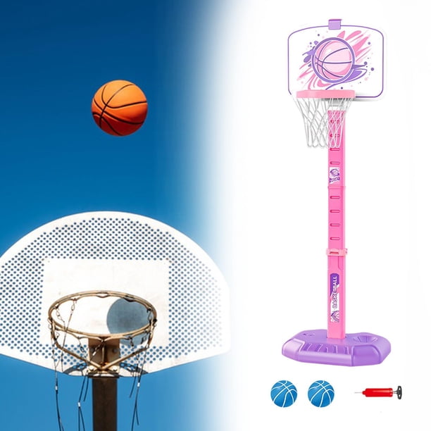 Panier De Basket Enfant – Hauteur Réglable 84,5 à 111 Cm – 4 Balles + Pompe – Intérieur/extérieur – Dès 3 Ans