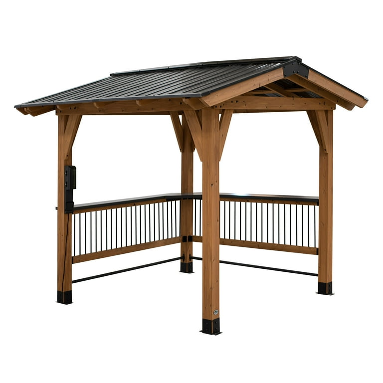 Backyard Discovery Granada 10'x9' Cedar Wood Grill Gazebo + Steel