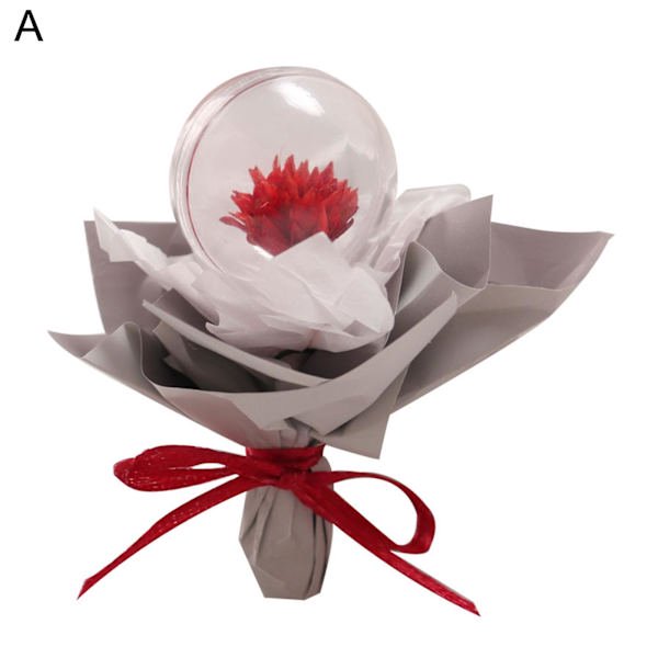 Torkade blommor simulerade portabla plast mini torkade blommor bukett bollar DIY leksaker Red