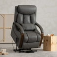 thumbnail image 1 of Dual Motor Lift Recliners for Elderly with Massage Heating (Gray Faux Leather), 1 of 7