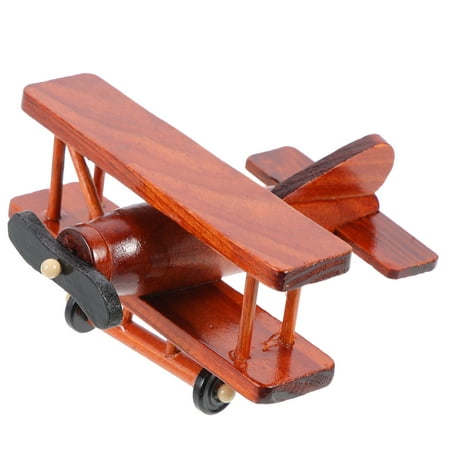 

FRCOLOR Wooden Plane Model Decor Wooden Vintage Airplane Ornament Home Desktop Wood Crafts