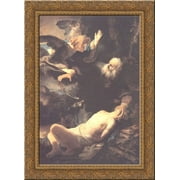 The Sacrifice of Abraham 20x24 Gold Ornate Wood Framed Canvas Art by Rembrandt