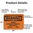 thumbnail image 2 of (2 Pack) Danger Overhead Powerline Max Vehicle Height OSHA Warning Sign 24 Inch X 18 Inch Indoor / Outdoor Rust-Free Aluminum Metal Signs for Workplace, Workshop, and Construction Site, 2 of 8