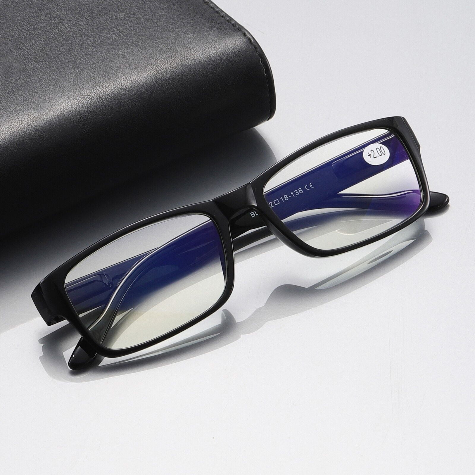 8 Pairs Mens Unisex Blue Light Blocking Reading Glasses Black Spring Hinge Readers +3.00