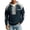 Dark Blue, variant on Mens Waffle Knit Quarter Zip Hoodie Color Block Raglan Sleeve Drawstring Pullover Top Black Size 3XL
