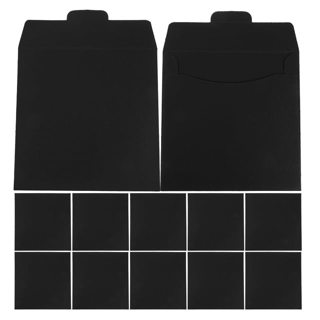 CIMAXIC 12Pcs Rectangular Black Cardboard CD Mailers For Home And Office Use 4.91X4.91X0.20In