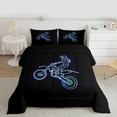 thumbnail image 2 of jejeloiu Extreme Sport Game Twin Comforter Sets,Blue Dirt Bike Bedding Set For Boys Men Reversible 2-Piece, 2 of 8