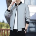 thumbnail image 5 of Chaqueta de primavera y otoño para hombre, nueva chaqueta de solapa para hombre de mediana edad con bolsillos con cremallera para ocasiones formales., 5 of 5