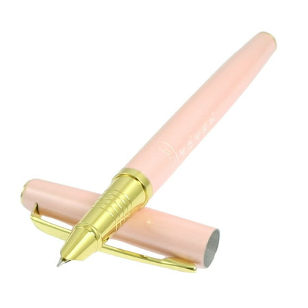 Unique Bargains Unique Bargains Student 13cm Long 0.50mm Hooded Nib Gold Tone Pink Cap Fountain (Best Fountain Pen For Students)