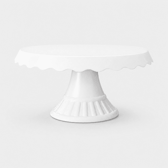 Grupo Mirandinha - White Acrylic Lace Cake Stand, Durable, Collapsible & Elegant