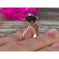 thumbnail image 5 of Startling Black Diamond Moissanite Solitaire Engagement Ring On 10k Rose Gold 1.30 Carat 7mm Cushion Cut Heart Prong Promise Band Anniversary Gift, 5 of 7