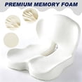 thumbnail image 4 of Seat Cushion with Back Support Memory Foam Pads for Truck Driver Office Chair Cushion Home Chair Cushion Car Non Slip Pad for Office Workers Car Drivers (Dark Grey), 4 of 7