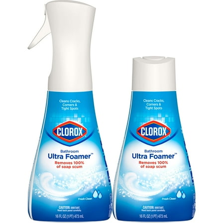 Clorox Bathroom Ultra Foamer, Fresh Clean, 1 Spray And 1 Refill, 16 Fl Oz Each (Package May Vary)