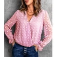 thumbnail image 1 of Top de manga larga de encaje para mujer elegante y cómoda blusa de encaje con cuello en V para mujer Elegante suave para cita ANGGREK Otros, 1 of 6