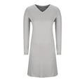 thumbnail image 6 of Diufon Plus Size Nightdress for Women Soft Long Sleeve V Neck Nightgown Casual Solid Color Home Sleepwear, 6 of 7