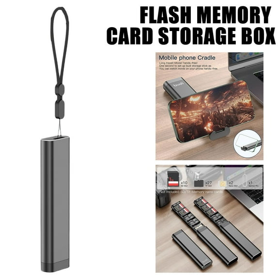 QHUDLV 30-in-1 Memory Card Storage Box â€“ TF SIM Organizer â€“ Compact Portable Travel Case