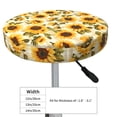 thumbnail image 4 of Hirioo Scottish Plaid Sunflower for Round Bar Stool Seat Covers Washable Stool Cushion Slipcover Elastic Bar Chair Covers for 12-14 Inch Chair-12 inch, 4 of 7