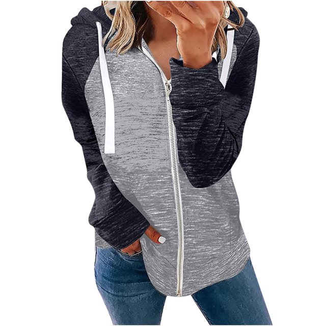 Sudadera informal de manga larga suelta con estampado de empalme a la moda para mujer Pompotops gfhjh5914