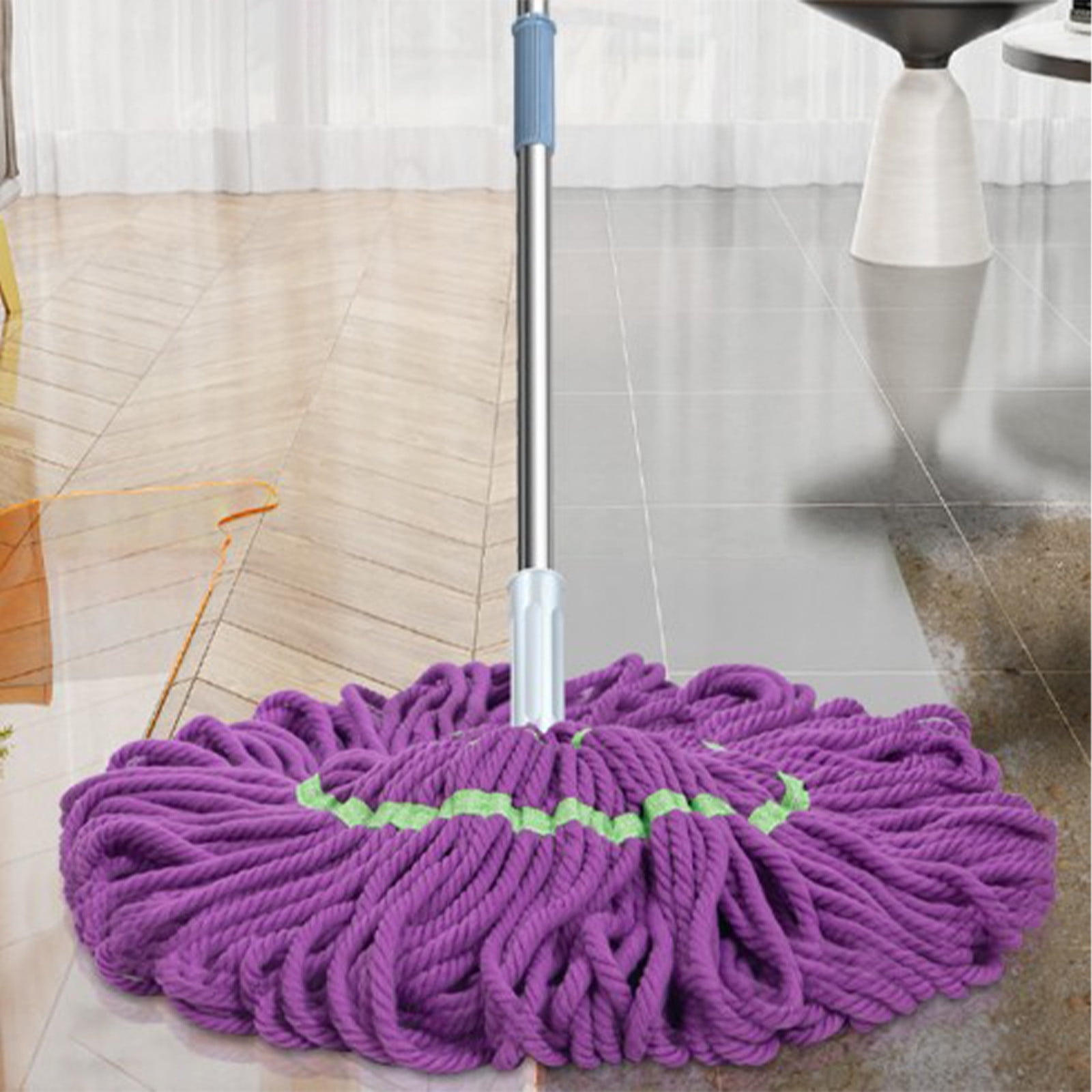 Gnmfd Self Wringing Mop 50 Inch Long Handle, Microfiber Mop Head